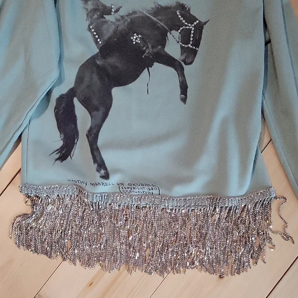 Double D Ranch Women Rodeo Graphic Sweatshirt - Light Green - Picture 6 of 8